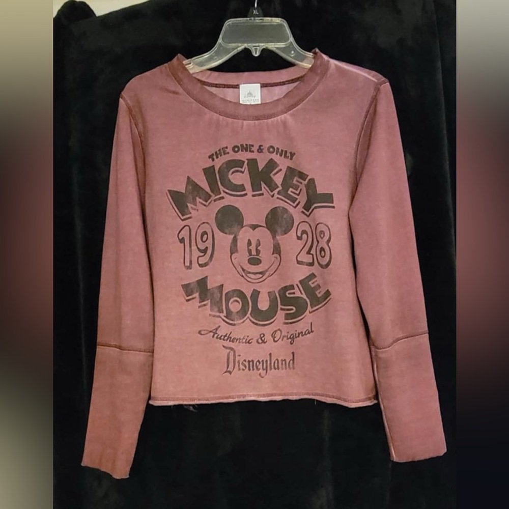 Disney Mickey Mouse Burgundy Long Sleeve Shirt